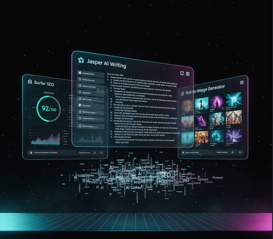 Clean modern comparison table of AI writing tools