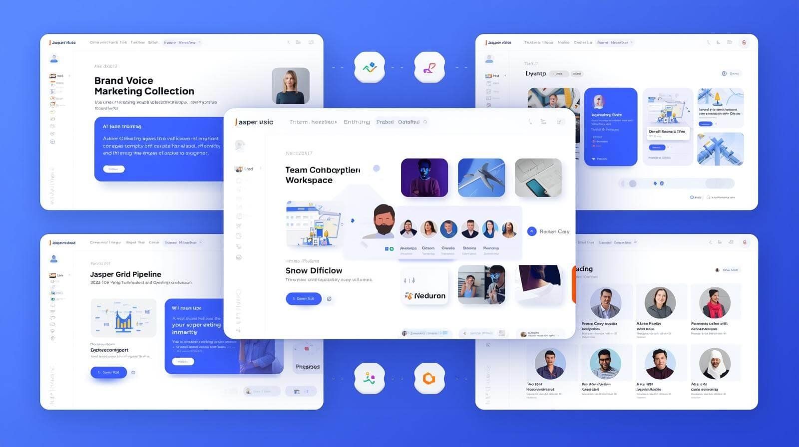 User interface design showcasing various features.